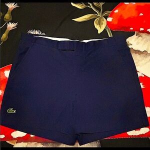 Vintage 80s Izod Lacoste Men’s Tennis Shorts Blue, Double Knit